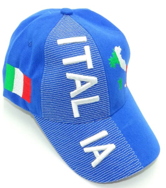 Italia [blue] With Italy Map Flag 3d Embroidered Cap