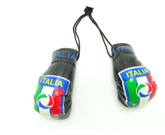Italia Figc [black Edition] Flag Souvenir Mini Boxing Gloves
