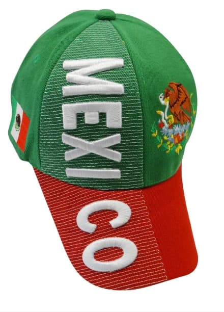 Mexico With National Football Team Flag 3d Embroidered Cap