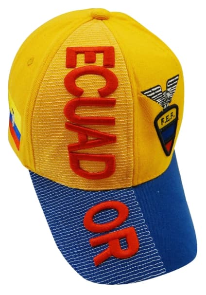 Equador With National Football Team Flag 3d Embroidered Cap