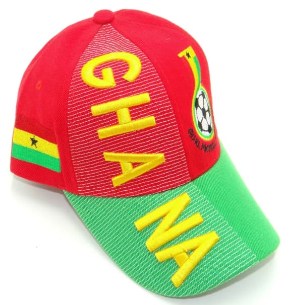 Ghana With National Football Team Flag 3d Embroidered Cap