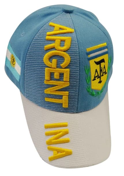 Argentina With National Football Team Flag 3d Embroidered Cap