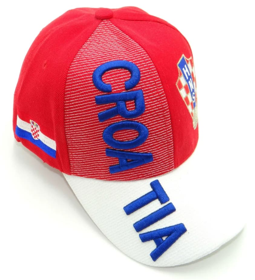 Croatia With National Football Team Flag 3d Embroidered Cap