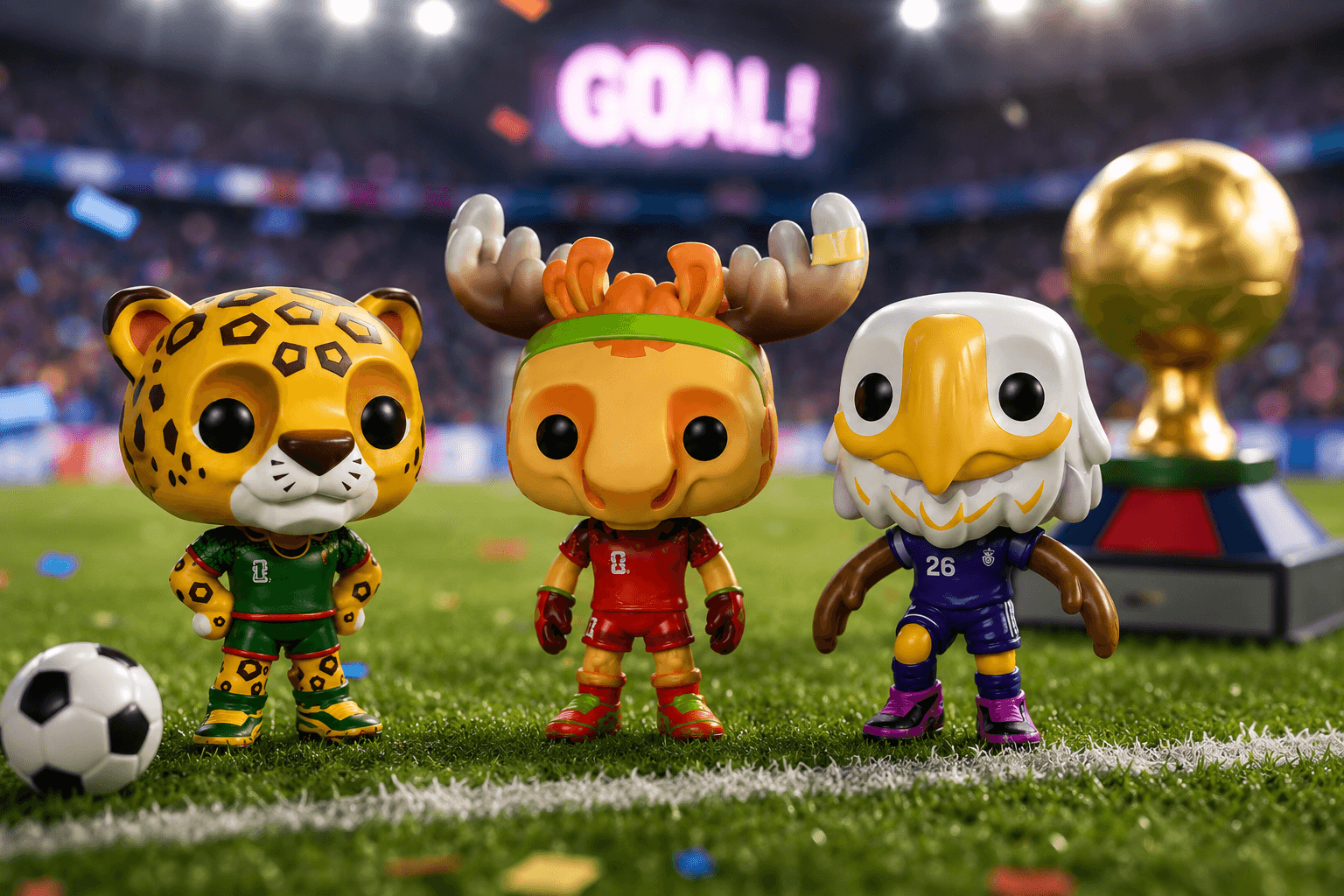 FIFA 2026 Funko Pop mascot figures as a gift for Canadian soccer fans